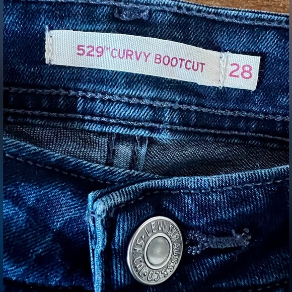 Levi's Dark Wash 529 Curvy Bootcut Jeans - Size 28 - Picture 9 of 11